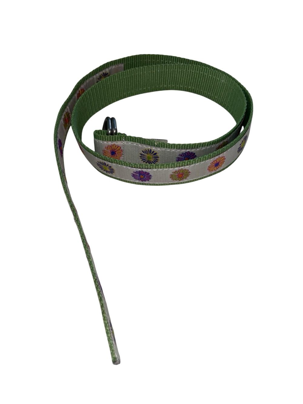 LL Bean Woman’s D-Ring Belt Size Small Floral Canvas Colorful Flowers